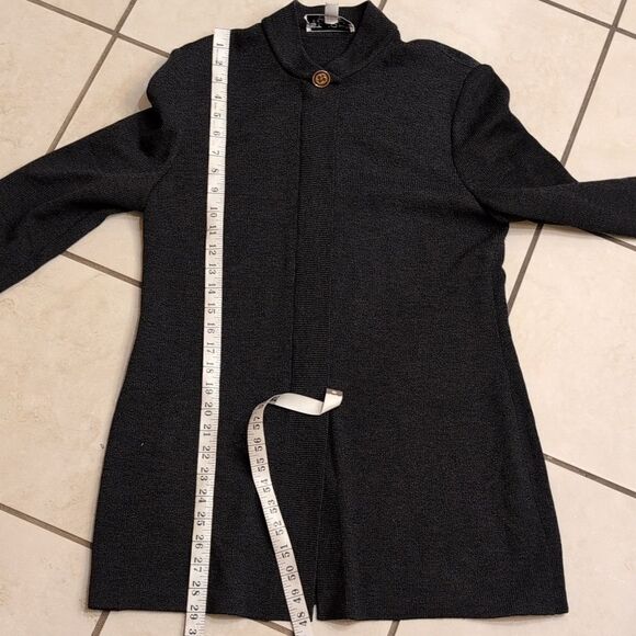 St. John Knit zip front jacket minimalist dark grey size 8 - Picture 11 of 11